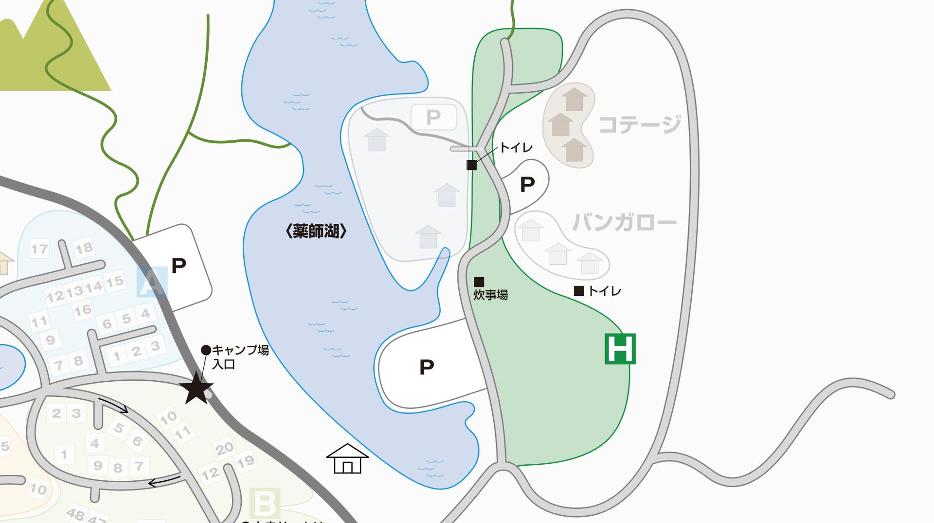 Hエリア フリーサイト・山伏山森林公園エリアマップ