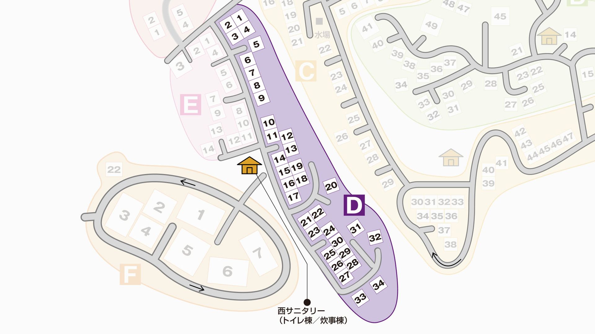 Dエリア 草原サイトマップ